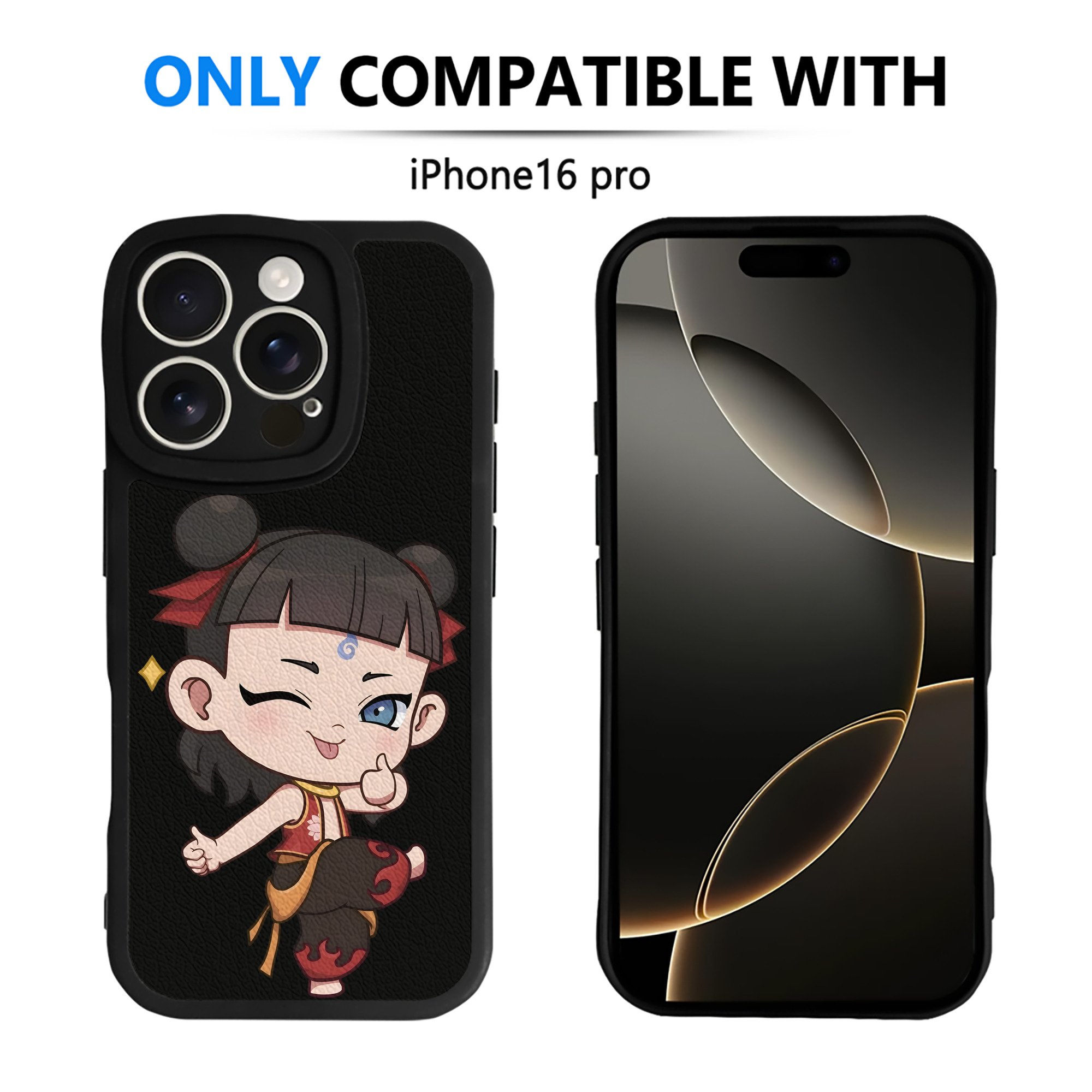 （画像用） Ne Zha 2 ナタ 魔童の大暴れ 【iPhone 16シリーズ対応】シリコンスマホケース（レザー調） 材質：シリコン